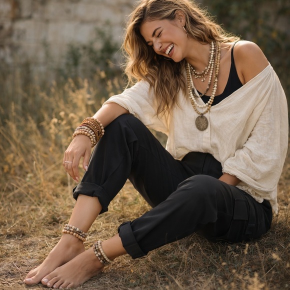 Maison D’Amelie Pants - Maison d’Amile Paris,Tailored Cargo Pants Silky Tapered Cuffed Ankle,Size US 10